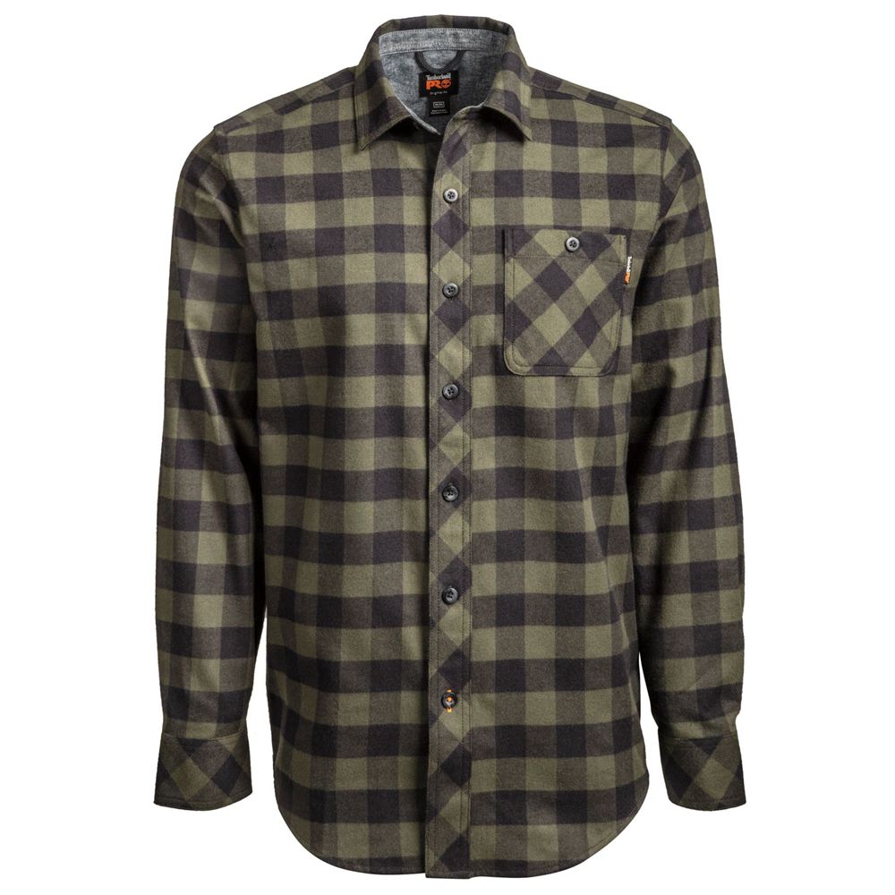 Camasi Timberland Barbati Verzi - Pro® Woodfort Midweight Flannel Work - Romania - MHYRXZ164